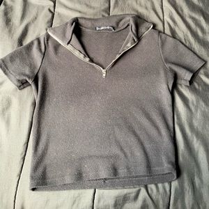 A half zip crop top